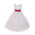 Kids Dream Little Girls White Fuchsia Tulle Satin Sash Bow Flower Girl Dress 2-6 - SophiasStyle.com